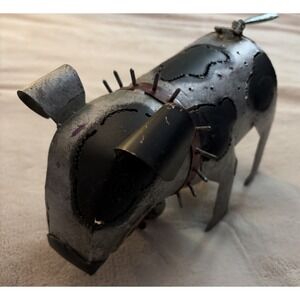 Blue Handworks Handcrafted Spike JR Metal Dog Lantern  Folk Art Pit Bull